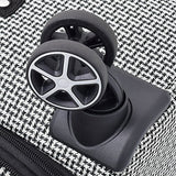 London Fog Softside 3 Piece Set, Black White Square Jacquard