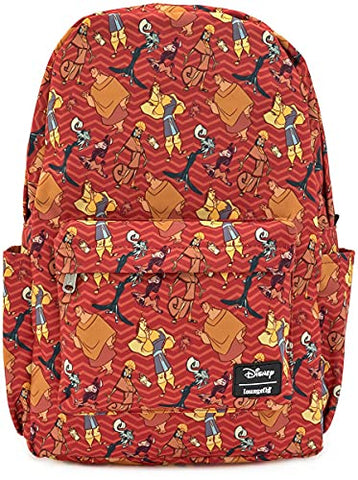 Loungefly x Disney Emperor's New Groove Character Print Nylon Backpack (Red Multi, One Size)