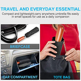 Mirviory Travel Umbrella Windproof with10 Ribs, Auto Open/Close and Wood Handle, Compact Folding