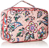 Vera Bradley womens Iconic Large Blush & Brush Case, Signature Cotton, Stitched Flowers, One Size