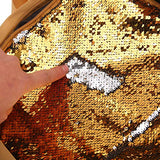 Flip Sequin School Backpack Bookbag for Boys Girls Kids Teen Cute Glitter Sparkly Book bags Back Pack (Gold)