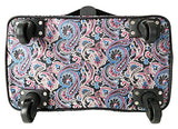 Trendy Flyer Computer/Laptop Rolling Bag 4 Wheel Case Paisley Pink