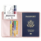 Gdtk Leather Passport Holder Cover Case Rfid Blocking Travel Wallet (Rose Gold)