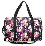 Betty Boop Large Duffel Bag, Durable Microfiber (black w/o Hook)