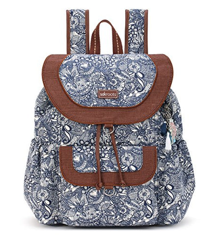 Sakroots Women's Artist Circle Flap Backpack, Navy Spirit Desert