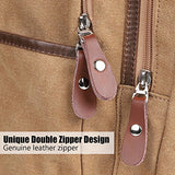 Canvas Backpack,AUGUR Casual Vintage Laptop Backpack, Lightweight School Daypack (Khaki)