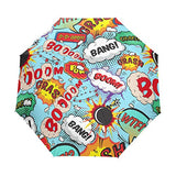 GIOVANIOR Comic Speech Bubbles Bang! Boom! Umbrella Double Sided Canopy Auto Open Close Foldable