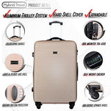 2 Pc Luggage Set Durable Lightweight Hard Case Spinner Suitecase 20In29In Lug2 Ly06Scale Champagne