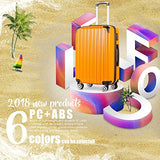 COOLIFE Luggage Expandable(only 28") Suitcase PC+ABS Spinner 20in 24in 28in Carry on (Orange New,