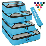 4 Set Packing Cubes,Travel Luggage Packing Organizers With Laundry Bag Blue