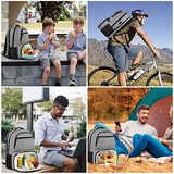 Lunch Backpack, Insulated Cooler Backpack for Men Women, 17 Inch Laptop Backapck with USB Charging Port Leakproof Lunch Cooler Backpack for Lunch Picnic Hiking Camping Beach Trip, Grey