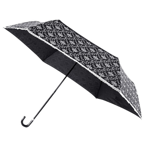 Women Girls Compact Travel Umbrella, Elegant Lace Lightweight Portable Folding Rain Umbrella Parasol