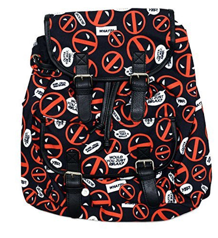 Marvel Deadpool All Over Logo Knapsack Backpack