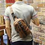Tidog The New Chest Han Edition Leisure Trend Crazy Horse Leather Men'S Chest Bag
