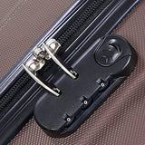 Goplus 3 Pcs Luggage Set Hardside Travel Rolling Suitcase Abs+Pc Globalway (Brown)