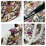 Bibitime Print Owl Shopping Tote Handbag Beach Bag With Braided Spiral Straps (17.72 14.17 5.51 In,