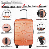 3 Piece Luggage Set Durable Lightweight Hard Case Spinner Suitecase Lug3 Ly09 Orange
