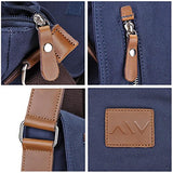 Aw 14" Vintage Canvas Cross Body Schoolbag Satchel Shoulder Messenger Bag Bookbag Men Women Student