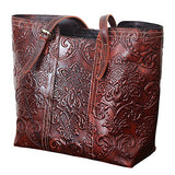 Vintage Leather Handbags Large-capacity Pure Hand-colored Top Layer Leather Big Shopping Bag