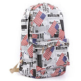 Damara Fashion Letter Flag Multicolor Print Waterproof Pu Backpack