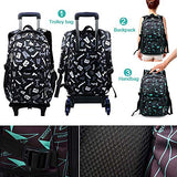Xhhwzb Rolling Backpack, Trolley School Bags Backpack With 6 Wheels Climbing Stairs (Color : B)