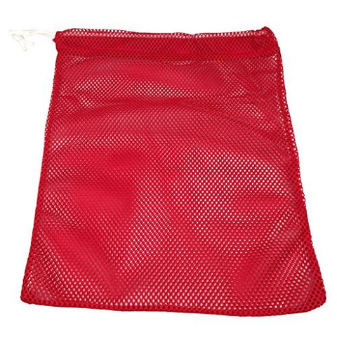 SGT KNOTS Mesh Bag USA Made (Large) 550 Paracord Drawstring Bag - Ventilated Washable Reusable Stuff Sack for Laundry, Gym Clothes, Swimming, Camping (30 inch x 40 inch w/Shoulder Strap - Red)