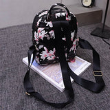 Women Girls Mini Backpack Fashion Causal Floral Printing Leather Bag