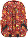 Loungefly x Disney Emperor's New Groove Character Print Nylon Backpack (Red Multi, One Size)