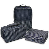 RoryTory 3pc Travel Packing Organizer Set For Shoe Bag - Cosmetic Toiletry - Bra Underwear Lingerie