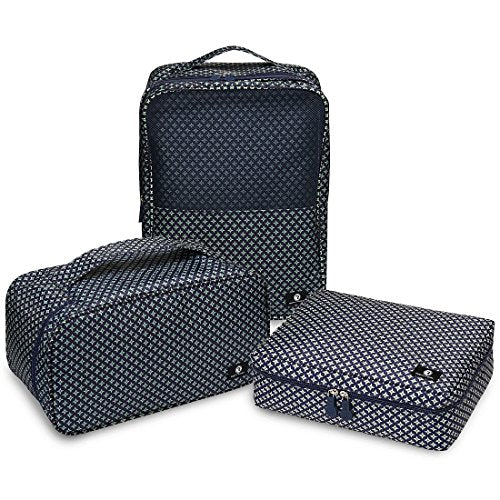 RoryTory 3pc Travel Packing Organizer Set For Shoe Bag - Cosmetic Toiletry - Bra Underwear Lingerie