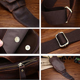 Sealinf Men'S Full Grain Leather Crossbody Chest Sling Bag Backpack (Reddish Brown)