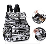 ECOSUSI Backpack Cute School College Casual Daypack Canvas Bookbag for Teens Girls, Black