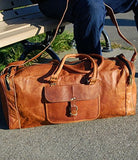 21 Inch Vintage Leather Duffel Travel Gym Sports Overnight Weekend Sale