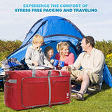 Bago 100L Travel Duffle Bag - Foldable Weekender Bag For Women & Men - Lightweight tier-resistant waterproof Shoe Pocket (Red)