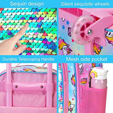 Kids Suitcase, Rolling Luggage with Wheels for Girls - Unicorn