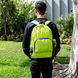 Miami CarryOn Travel Foldable Backpack/Daypack - Folds to a Compact 9 x 7 x 1.5 inches (Very Black)