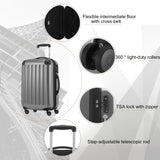 HAUPTSTADTKOFFER Luggage Sets Alex UP Hard Shell Luggage with Spinner Wheels 3 Piece Suitcase TSA Silver