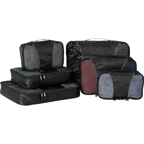 eBags Small/Medium/Large Packing Cubes for Travel - 6pc Sampler Set - (Black)