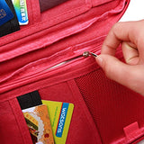 ABage Slim Credit Card Holder Zipper Document Organizer Travel Passport Case Wallets, Purple