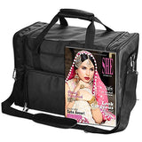 AW 1200D Oxford Pro Black Soft Makeup Train Bag Case Pockets 17x9x12 Artist Cosmetic Organizer