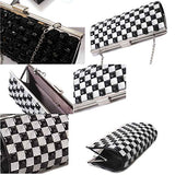 Double Sided Rhinestones Clutch Bag, With The Detachable Chain [Black]