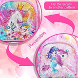 Toddler Backpack for Girls, 12.5" Unicorn Sequins Bookbag