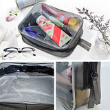 5 Packs Clear Cosmetics Bag TSA Approved, Wobe PVC Zippered Toiletry Carry Pouch Portable Makeup Bag for Vacation Travel, Bathroom and Organizing Waterproof Makeup Bag Vinyl Plastic Organizer Case
