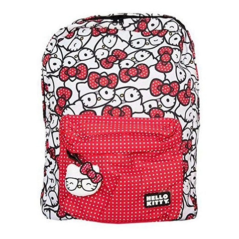 Loungefly Hello Kitty Nerd Polka Dot Backpack (White/Red Polka Dot)