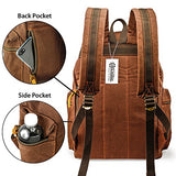 GEARONIC TM 21L Vintage Canvas Backpack for Men Leather Rucksack Knapsack 15 inch Laptop Tote