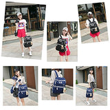 Fanci 4Pcs Polka Dot Women Canvas Daypack Casual School Bag for Girls Middle High School Backpack