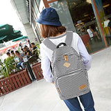 Spalison Striped Canvas Backpack Girls School Bag Women Casual Travel Daypack