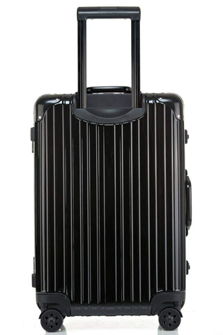 Swivel Wheel Trolley Case, Aluminum Frame Travel Case, Swivel Wheel Trolley Case + Pc Vertical Suitcase, Black, 26 inch