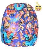 Gift Set Tasty Treats Themed Large Backpack & Clip Keychain (Fast Food)