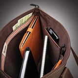 Hartmann Century Top Zip Tote Sling Tote, Mocha Monogram